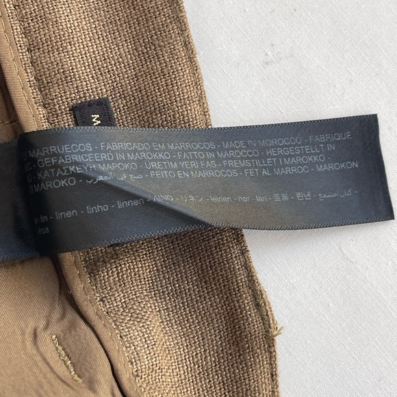 Massimo Dutti linen women’s pants khaki  excellent condition size 10 - Picture 8 of 11